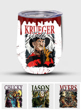 Load image into Gallery viewer, Personalized Halloween Horror Characters Wine Tumbler Gift