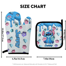 Load image into Gallery viewer, Personalized Ohana Oven Mitts & Pot Holder Set Custom Name Gift for Mom