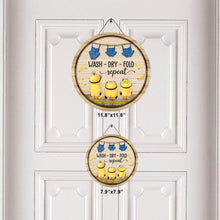 Load image into Gallery viewer, Personalized Round Wood Sign Wash Dry Fold Design Gift for Family