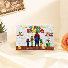 Load image into Gallery viewer, Personalized Super Dad Building Brick Custom Name Gift for Father's Day
