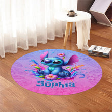 Load image into Gallery viewer, Personalized Ohana Round Rug Custom Name Fun Décor Gift