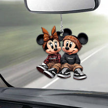Load image into Gallery viewer, Personalized Couple Mouse Car Ornament Custom Names Gift