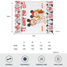Load image into Gallery viewer, Personalized Mouse-Themed Blanket Custom Names Gift for Couple