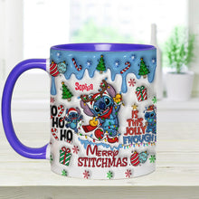 Load image into Gallery viewer, Personalized Merry Stitchmas Accent Mug Custom Name Gift