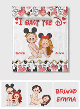 Load image into Gallery viewer, Personalized Mouse-Themed Blanket Custom Names Gift for Couple