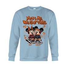 Load image into Gallery viewer, Personalized Couples Mouse T-shirt & Hoodie with Custom Names for Engagement or Anniversary