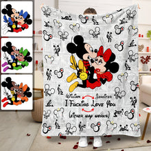 Load image into Gallery viewer, Personalized Double-Sided Flannel Mouse Blanket for Couples