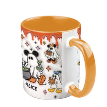 Load image into Gallery viewer, Personalized Spooky Ghost Accent Mug Custom Name Halloween Gift