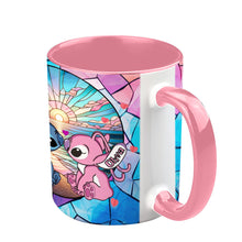 Load image into Gallery viewer, Personalized Ohana Accent Mug with Sunrise Beach Design Gift for Couples