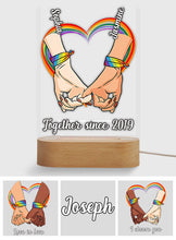 Load image into Gallery viewer, Personalized LGBT Support Shaped Plaque Light Base Gift