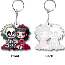 Load image into Gallery viewer, Personalized Horror Couple Keychain Custom Name Gift