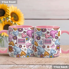 Load image into Gallery viewer, Personalized Disney Floral Accent Mug with Custom Name Gift for Mom