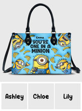 Load image into Gallery viewer, Personalized Minion Leather Handbag with Custom Name Gift for Her