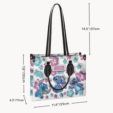 Load image into Gallery viewer, Personalized Leather Handbag with Floral Design Gift for Her