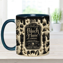 Load image into Gallery viewer, Personalized Black Flame Company Accent Mug Custom Name Halloween Gift