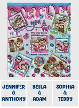 Load image into Gallery viewer, Personalized Flannel Mouse Blanket Custom Name Gift for Couples