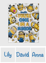 Load image into Gallery viewer, Personalized Minion Blanket Custom Name Gift for Kids