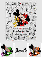 Load image into Gallery viewer, Personalized Double-Sided Flannel Mouse Blanket for Couples