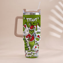 Load image into Gallery viewer, Personalized Grinch Christmas Tumbler with Handle Gift for Mom