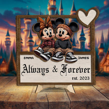 Load image into Gallery viewer, Personalized Always And Forever 2 Layered Wood Sign Gift for Couples