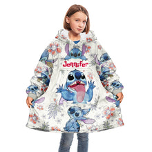 Load image into Gallery viewer, Personalized Stitch Blanket Hoodie Gift for Kids & Teens