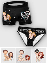 Load image into Gallery viewer, Personalized Use The Force Lace Border Briefs for Couples Gift