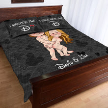 Load image into Gallery viewer, Personalized Couple Mouse Ears Quilt Set Custom Names Gift