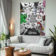 Load image into Gallery viewer, Personalized Nightmare Before Christmas Wall Tapestry Decor Gift