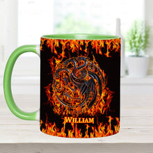 Load image into Gallery viewer, Personalized Fire & Blood Game Accent Mug Custom Name Gift