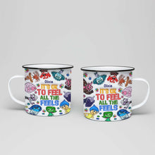 Load image into Gallery viewer, Personalized Enamel Mug 'It's OK To Feel All The Feels' Custom Gift for Teachers, Graduation, Back to School