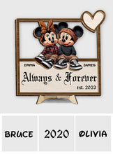 Load image into Gallery viewer, Personalized Always And Forever 2 Layered Wood Sign Gift for Couples