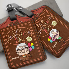Load image into Gallery viewer, Personalized Leather Luggage Tag Custom Name Adventure Gift