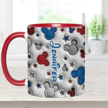Load image into Gallery viewer, Personalized Mickey Mouse Accent Mug Custom Name Star Design Gift