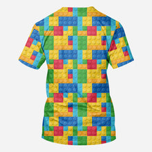 Load image into Gallery viewer, Personalized Fun Kids All Over Shirt with Name – Eat Sleep Build Repeat