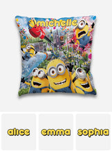 Load image into Gallery viewer, Personalized Minion Throw Pillow Custom Name Gift for Kids