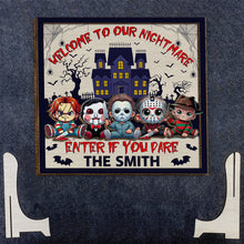 Load image into Gallery viewer, Personalized 2 Layered Wood Sign with Custom Name for Halloween Decor