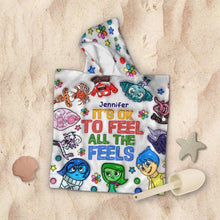 Load image into Gallery viewer, Personalized Kid Hooded Towel Poncho Custom Name Gift