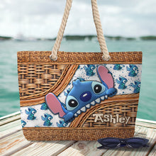 Load image into Gallery viewer, Personalized Canvas Beach Bag with Custom Design for Beach Day