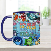 Load image into Gallery viewer, Personalized Ceramic Accent Mug 'It's Okay To Feel All The Feels' Gift for Kids