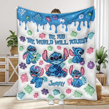 Load image into Gallery viewer, Personalized Autism Awareness Plush Blanket Custom Name Gift