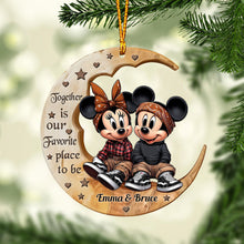 Load image into Gallery viewer, Personalized Acrylic Moon Ornament Custom Name Gift for Couples
