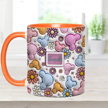 Load image into Gallery viewer, Personalized Disney Floral Accent Mug with Custom Name Gift for Mom