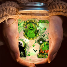 Load image into Gallery viewer, Personalized Oogie Boogie Mason Jar Light Decor Gift for Halloween