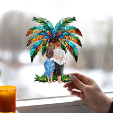 Load image into Gallery viewer, Personalized Couple Suncatcher Ornament Custom Name Gift Under Palm Tree