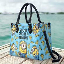 Load image into Gallery viewer, Personalized Minion Leather Handbag with Custom Name Gift for Her