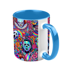 Load image into Gallery viewer, Personalized Colorful Horror Accent Mug with Custom Name - Perfect for Halloween