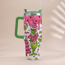 Load image into Gallery viewer, Personalized Grinch Christmas Tumbler with Handle Custom Name Gift