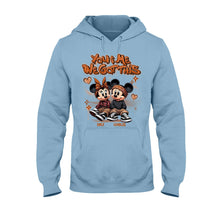 Load image into Gallery viewer, Personalized Couples Mouse T-shirt & Hoodie with Custom Names for Engagement or Anniversary