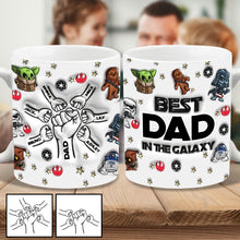 Load image into Gallery viewer, Personalized Best Dad in the Galaxy Mug Custom Names Gift