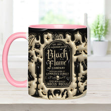 Load image into Gallery viewer, Personalized Black Flame Company Accent Mug Custom Name Halloween Gift